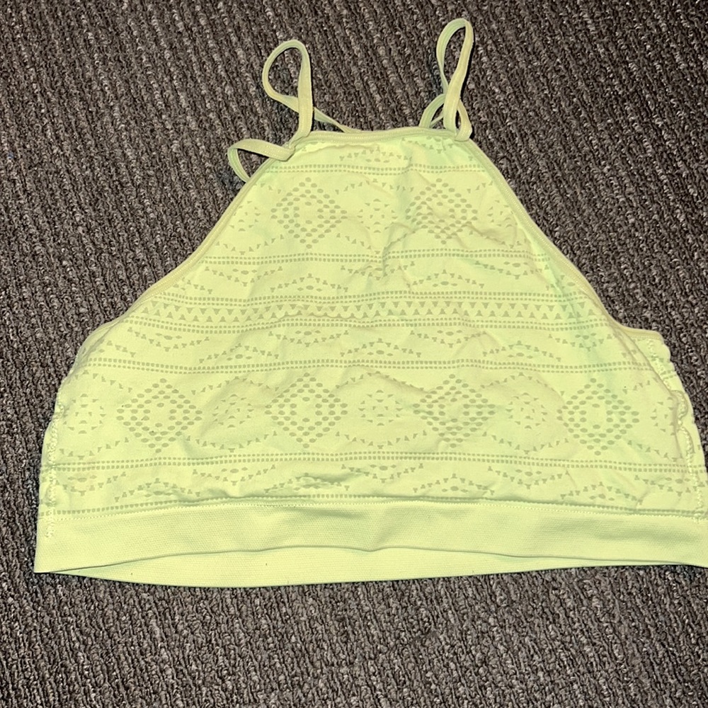 Victoria Secret Lime green mesh print thin straps sports bra size M